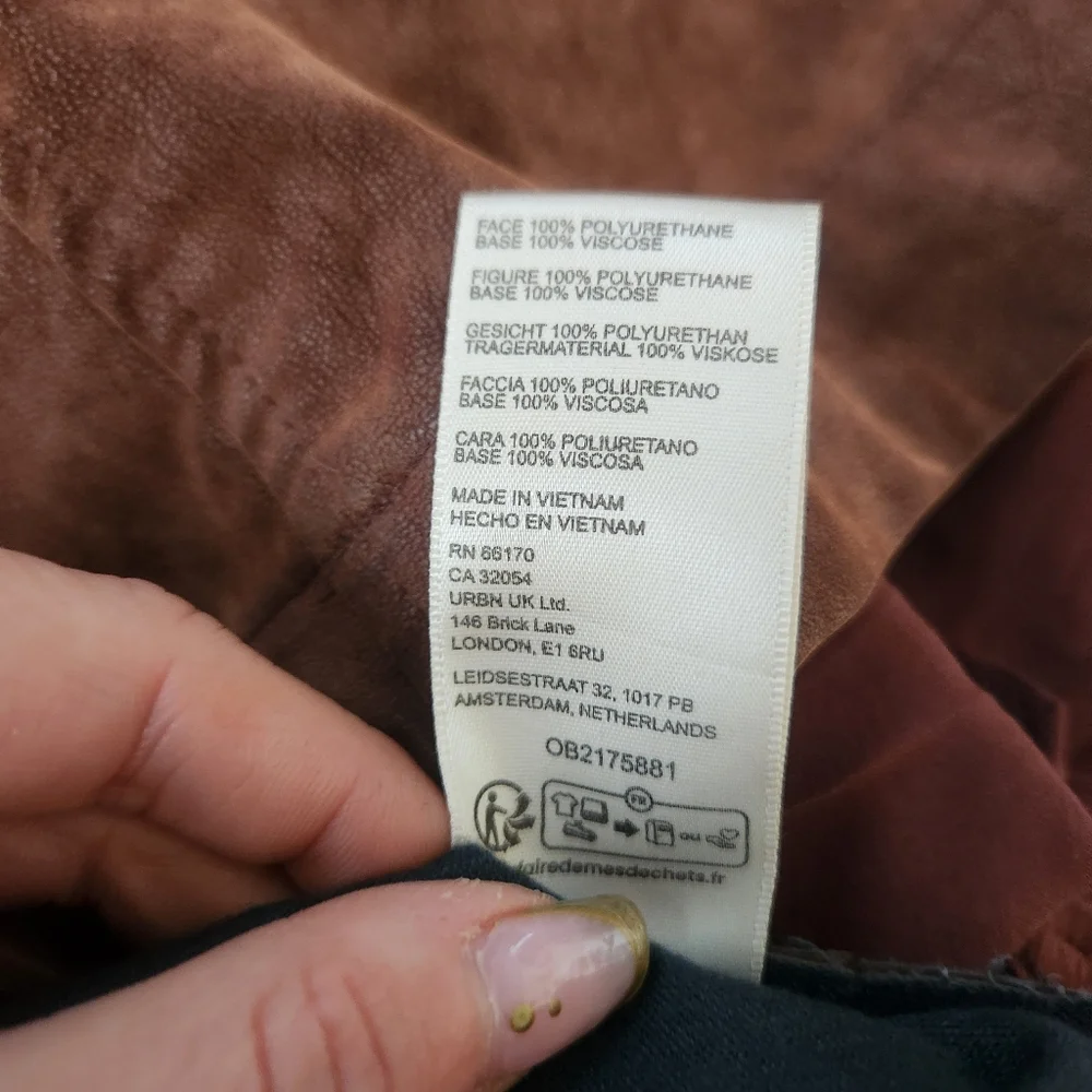 Free People Sawyer Faux Leather‎ Mini Dress Chicory Coffee Brown Women's Medium